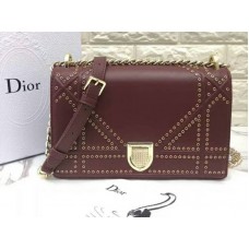 Sac Dior Diorama en cuir de veau bordeaux d0422-12