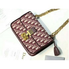 Sac Dior Dioraddict Flap en toile bordeaux avec finitions dorées d1006941