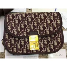 Sac Dior Oblique Gold Signature Canvas Canvas Burgundy d1006701