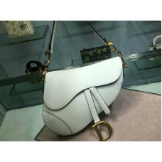 Sac Dior Saddle en cuir de veau blanc, finitions dorées, référence m0446l3