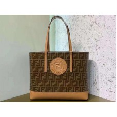 Sac cabas Fendi en tissu camel f0412