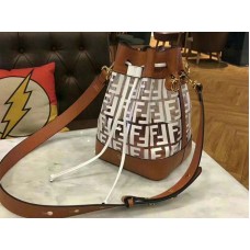 Fendi Mon Trésor Sac seau transparent en cuir blanc f0812