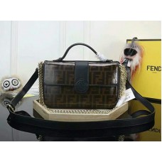 Sac bandoulière Fendi double face en toile et cuir FF ffds009