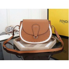 Sac bandoulière Fendi Saddlebag en cuir marron