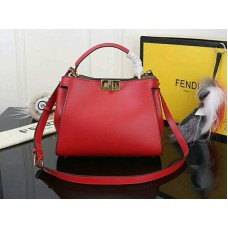Sac Fendi Peekaboo Essential en cuir de veau rouge