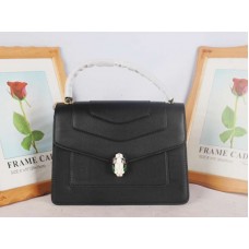 Housse à rabat Bvlgari Serpenti Forever 25 cm en cuir de veau noir