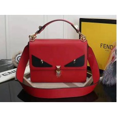 Sac Fendi Kan I en cuir noir rouge f5533