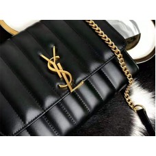 Sac Saint Laurent Vicky Medium en cuir d'agneau matelassé noir