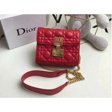 Sac Dior Dioraddict Mini en cuir d'agneau Rouge