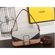 Sac bandoulière Fendi Baguette FF bleu gris