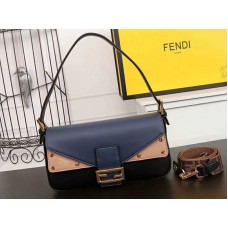 Sac bandoulière Fendi Baguette FF rose et bleu