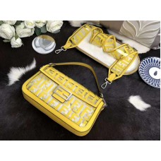 Sac Baguette Fendi en PU jaune
