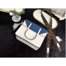 Fendi Medium Flip Regular en cuir bleu