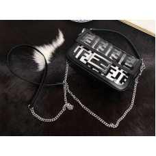Sac baguette Fendi petit modèle en PU noir