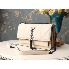 Saint Laurent Jamie Medium Carré Rive In Clafskin Cream