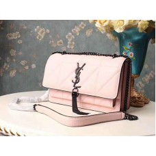 Saint Laurent Jamie carré moyen Rive en cuir rose