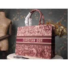 Sac Dior Book Tote Toile De Jouy Bordeaux