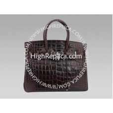 Sac Birkin Hermès 35 cm en similicuir chocolat