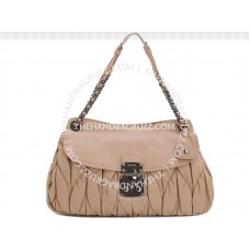 Miu Miu Sac à bandoulière Matelasse Beige