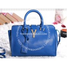 Sac cabas Yves Saint Laurent Cabas Chyc Original en cuir bleu