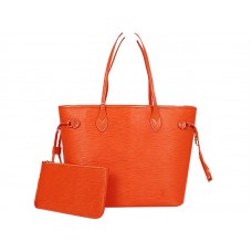 Louis Vuitton Neverfull MM en cuir Epi orange
