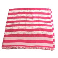 Écharpe Louis Vuitton Monogram en coton à rayures couleur pêche