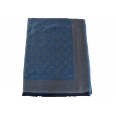 Châle Louis Vuitton Monogram Ikat Bleu