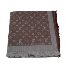 Châle Louis Vuitton Monogram Ikat marron
