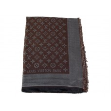 Châle Louis Vuitton Monogram Ikat marron foncé
