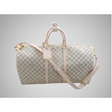Sac Louis Vuitton Keepall 55 Damier Azur avec bandoulière
