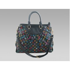 Sac cabriolet Louis Vuitton Runway en cuir Monogram noir multicolore