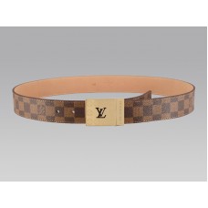 Ceinture Louis Vuitton Damier découpée avec boucle logo dorée