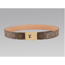 Ceinture Louis Vuitton Monogram découpée avec boucle logo dorée