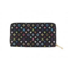 Portefeuille Zippy Louis Vuitton Monogram Multicolore Noir Grenade