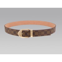 Ceinture Louis Vuitton Damier avec boucle dorée