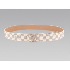 Ceinture Louis Vuitton Initial Damier Azure à boucle argentée