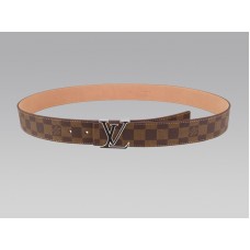 Ceinture Louis Vuitton Initial Damier avec boucle noire et argentée
