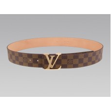 Ceinture Louis Vuitton Damier Initial avec boucle dorée