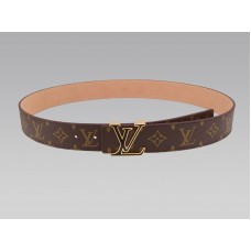 Ceinture Louis Vuitton monogrammée initiale avec boucle noire et dorée