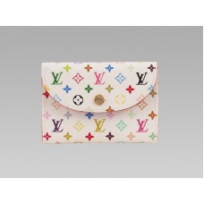 Porte-cartes de visite Louis Vuitton Monogram Multicolore Blanc Litchi