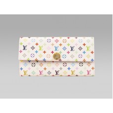 Portefeuille Louis Vuitton Monogram Multicolore Blanc Sarah Grenade