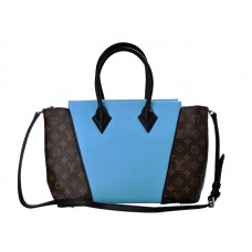 Sac Louis Vuitton W Monogram & Cuir PM Bleu