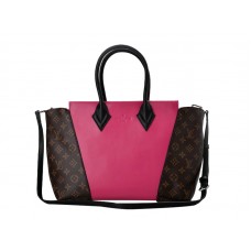 Sac Louis Vuitton W Monogram & Cuir PM Rose vif