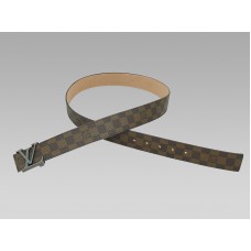 Ceinture Louis Vuitton Initiales Damier Boucle Argentée