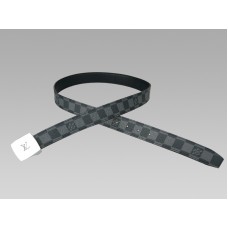 Ceinture Louis Vuitton Cut Damier Graphite Boucle Argentée