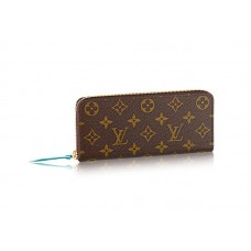 Portefeuille Louis Vuitton Monogram Clémence Turquoise