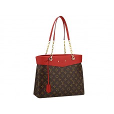 Sac cabas Louis Vuitton Monogram Pallas cerise