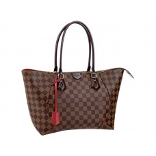 Louis Vuitton Damier Ebene Toile Caissa Cabas Mm Cerise