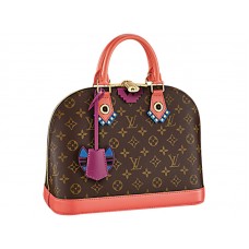 Sac cabas Alma PM en toile Monogram Louis Vuitton Flamant rose