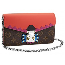 Portefeuille cabas à chaîne en toile monogrammée Louis Vuitton